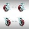 Service Caster 5 Inch SS Poly on Aluminum Caster Set with Roller Bearings 4 Swivel Lock 2 Brake SCC-SS30S520-PAR-TLB-BSL-2-BSL-2 - alternate 1